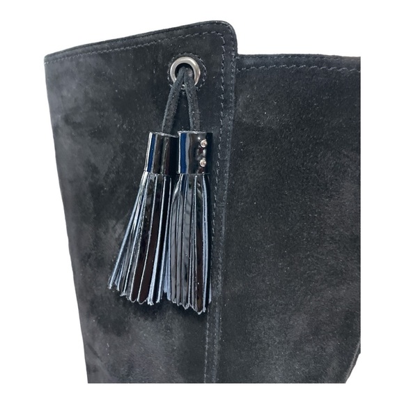 Cole Haan Nancy Nike Air Tall Black Suede Riding Boots with Tassel, size 8.5 - Picture 4 of 10